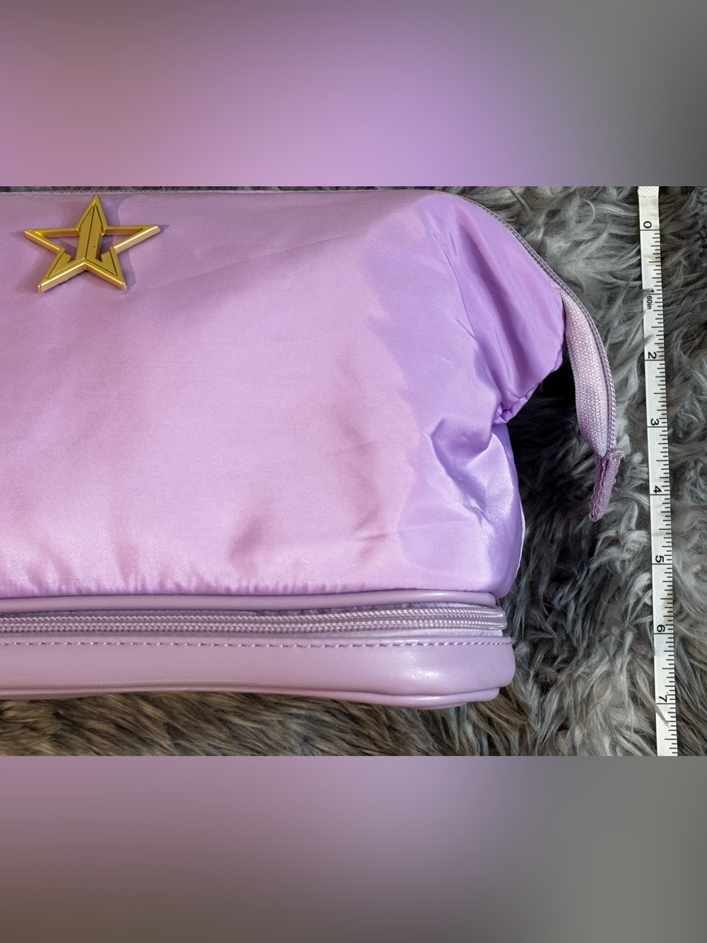NWT - Jeffree Star Lavender Star Accent Double-Compartment Cosmetic Bag - Picture 4 of 8